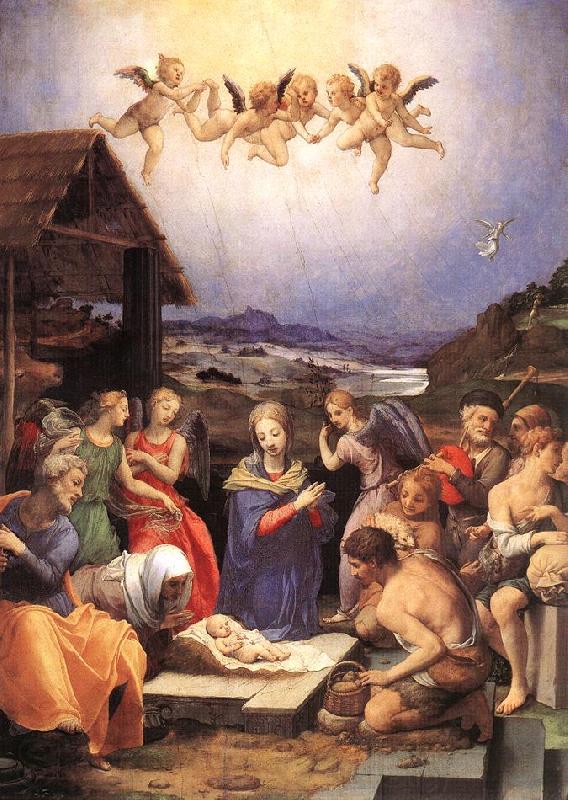 BRONZINO, Agnolo Adoration of the Shepherds sdf Spain oil painting art